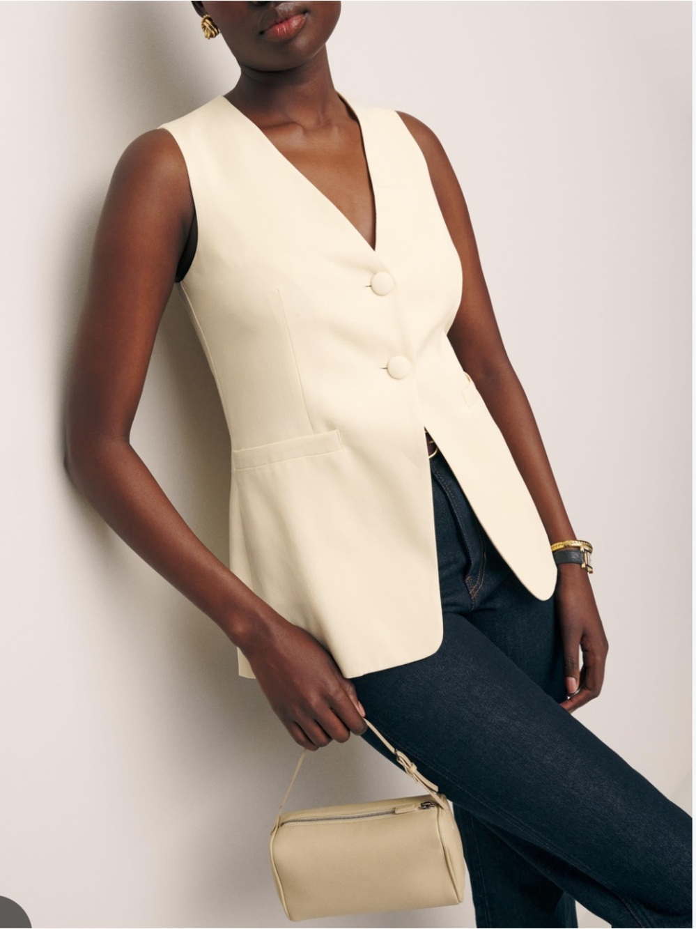 Reformation Casey Vest (sugar)